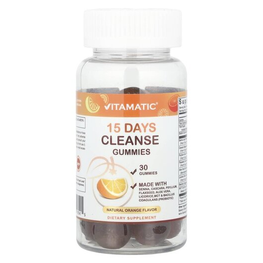 Основное фото товара Детокс и очистка, 15 Days Cleanse Gummies Natural Orange, 30 табл