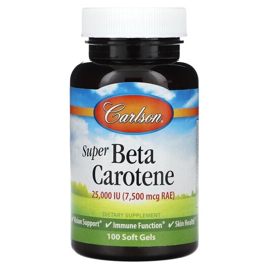 Основное фото товара Super Beta Carotene 7500 mcg RAE 25000 IU, Витамин А Ретинол, 100
