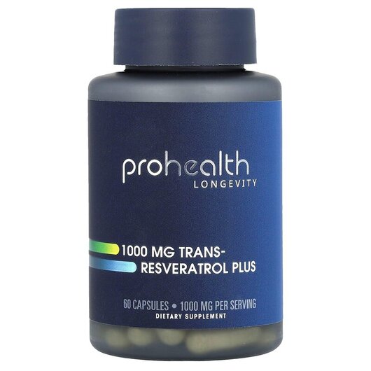 Основное фото товара ProHealth Longevity, Ресвератрол, Trans-Resveratrol 1000 mg, 60 к