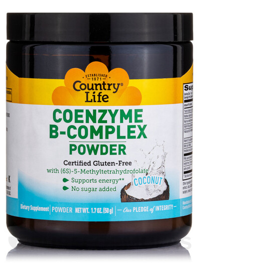 Основное фото товара Коэнзим CoQ10, Coenzyme B-Complex Powder Coconut Flavor, 50 г