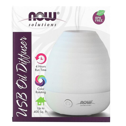Основное фото товара NOW Foods, Диффузор, Solutions USB Oil Diffuser, 1 диффузор