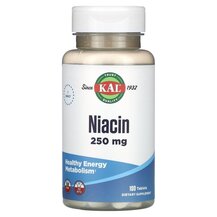 Niacin 250 mg Витамин B3 Ніацин KAL 100 таблеток