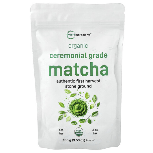 Основне фото товару Organic Ceremonial Grade Matcha Powder, Чай Матча, 100 г