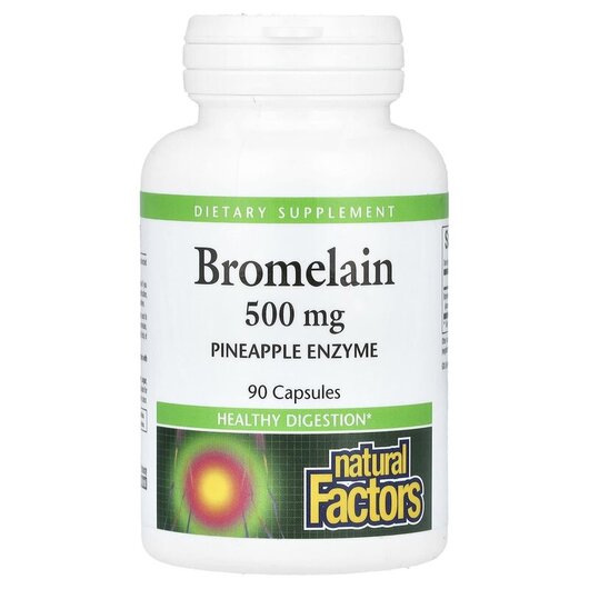 Основное фото товара Bromelain 500 mg Основное фото товара Natural Factors, Бромелайн 500 мг, Bromelain 500 mg 90, 90 капсул