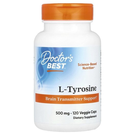 Основное фото товара Doctor's Best, L-Триптофан 500 мг, L-Tyrosine 500 mg, 120 ка