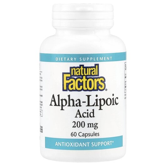 Основное фото товара Alpha-Lipoic Acid 200 mg Основное фото товара Natural Factors, Альфа-липоевая, Alpha-Lipoic Acid 200 mg, 60 кап