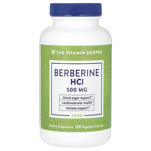 Основне фото товару Berberine HCI 500 mg Основне фото товару TheVitaminShoppe, Berberine HCI 500 mg, Берберин, 120 капсул