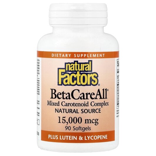 Основне фото товару BetaCareAll Plus Lutein & Lycopene 25000 IU, Лютеїн, 90 капсу