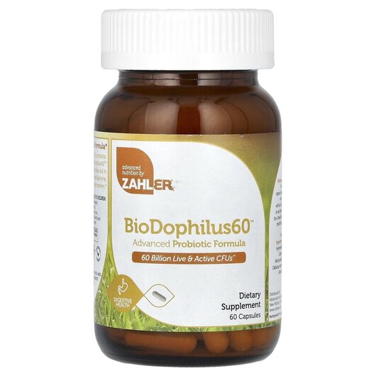 Основное фото товара BioDophilus60 Advanced Probiotic Formula 60 Billion CFU Основное фото товара Zahler, Пробиотики, BioDophilus60 Probiotic, 60 капсул