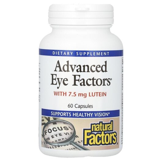 Основное фото товара Natural Factors, Поддержка зрения, Advanced Eye Factors, 60 капсу
