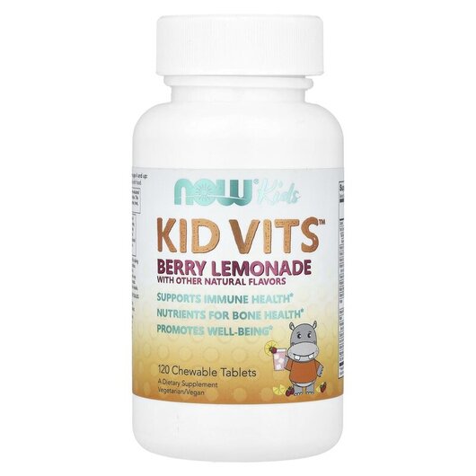 Основное фото товара Kid Vits Berry Blast Основное фото товара NOW Foods, Витамины для детей, Kid Vits Berry, 120 таблеток