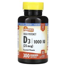 High Potency Vitamin D3 25 mcg 1000 IU Витамин D Sundance