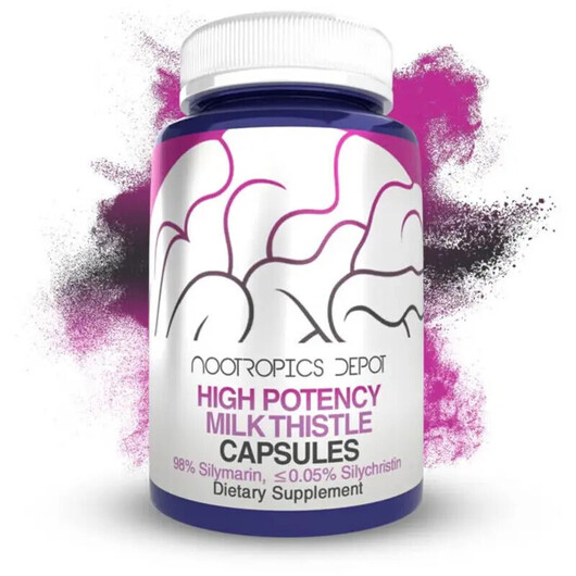 Основне фото товару Nootropics Depot, Milk Thistle Capsules, Розторопша, 120 капсул