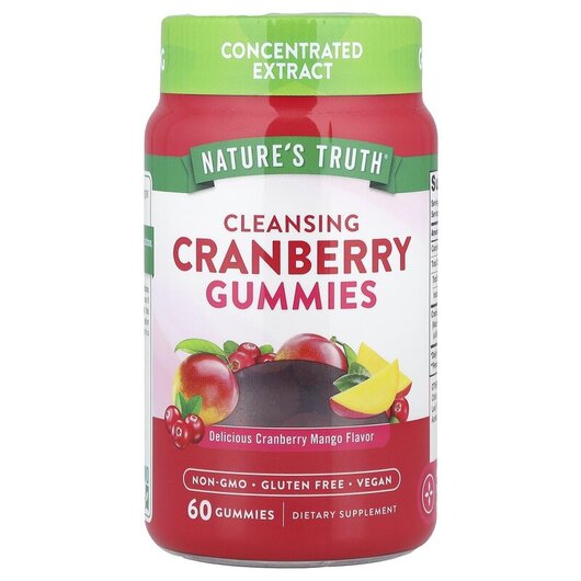 Основне фото товару Nature's Truth, Cleansing Cranberry Gummies, Журавлина, 60 ц