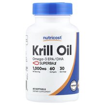 Олія Антарктичного Кріля Krill Oil Nutricost 60 капсул