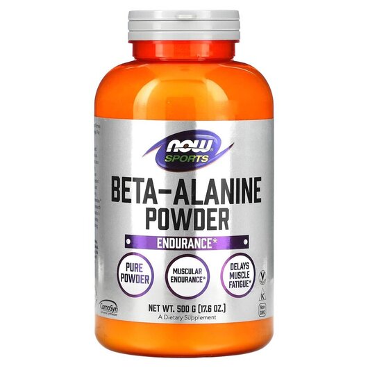 Основне фото товару NOW Foods, Sports Beta-Alanine Pure Powder, Beta-Аланін Порошок, 
