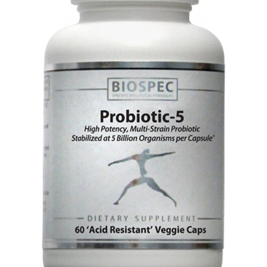 Основне фото товару Probiotic-5 Основне фото товару Biospec Nutritionals, Probiotic-5, Пробіотики, 60 капсул