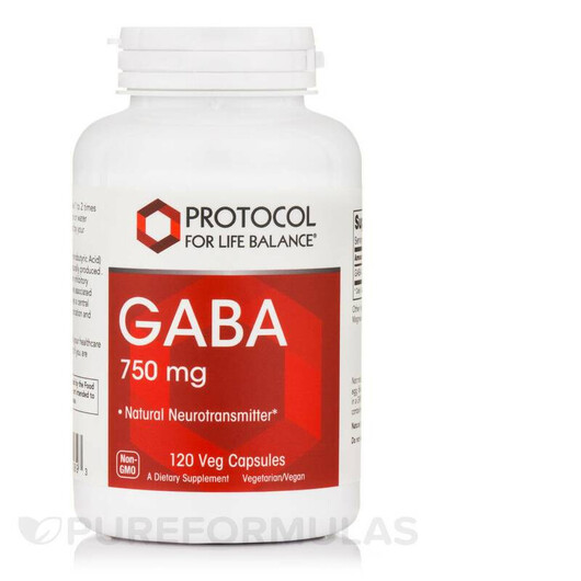 Основное фото товара Protocol for Life Balance, ГАМК, GABA 750 mg, 120 капсул