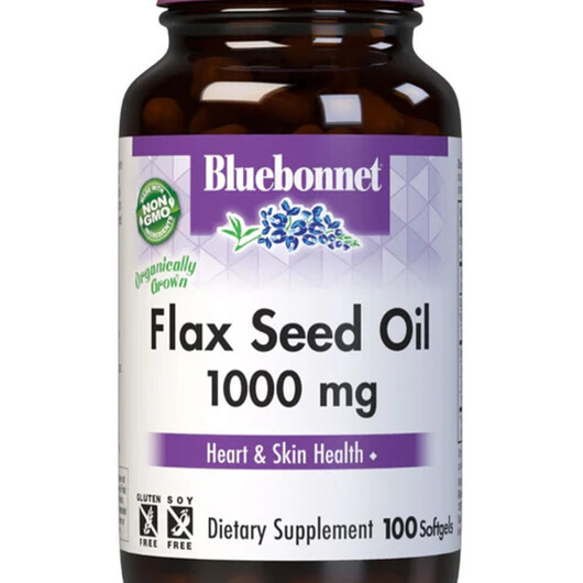Основне фото товару Flax Seed Oil Основне фото товару Bluebonnet Nutrition, Flax Seed Oil, Лляна олія, 100 капсул