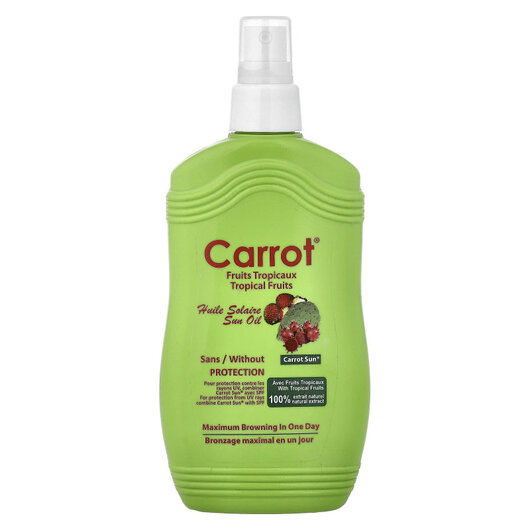Основне фото товару Sun Oil Tropical Fruits Основне фото товару Carrot Sun, Sun Oil Tropical Fruits, Олія для засмаги, 200 мл