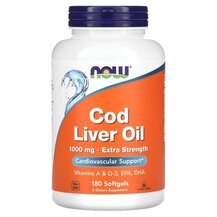Олія печінки тріски Cod Liver Oil 1000 mg NOW Foods