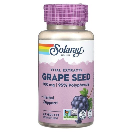 Основное фото товара Vital Extracts Grape Seed 100, Экстракт виноградных косточек, 60 