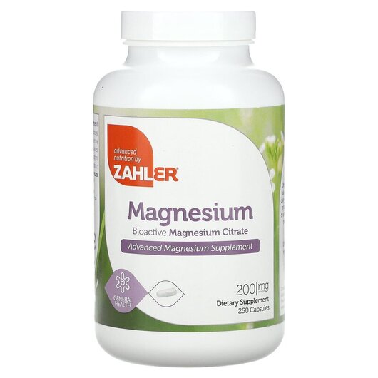 Основное фото товара Zahler, Магний, Magnesium 200 mg, 250 капсул