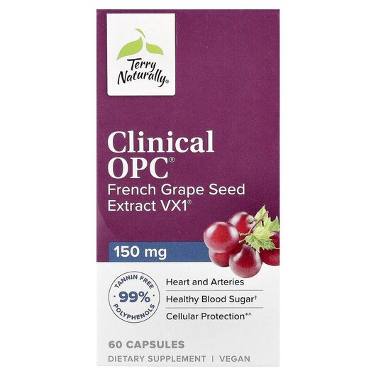 Основне фото товару Clinical OPC 150 mg, Екстракт виноградних кісточок, 60 капсул