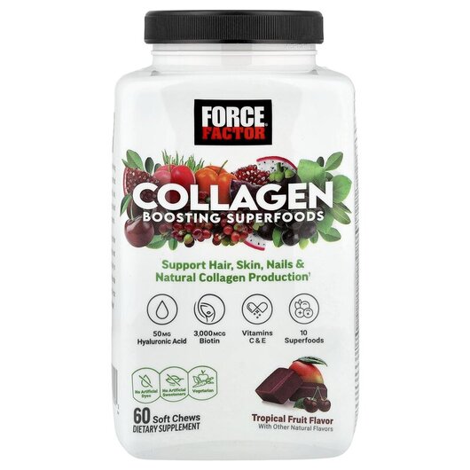 Основне фото товару Collagen Boosting Superfoods Tropical Fruit Основне фото товару Collagen Boosting Superfoods Tropical, Колаген, 60 Superfood Soft