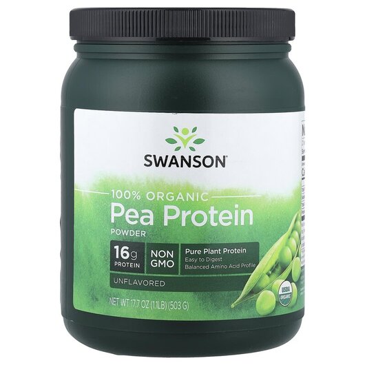 Основне фото товару 100% Organic Pea Protein Powder Unflavored Основне фото товару 100% Organic Pea Protein Powder Unflavored, Гороховий Протеїн, 50