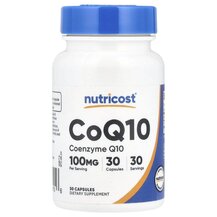 Коензим CoQ10 CoQ10 100 mg Nutricost 30 капсул Коензим CoQ10 CoQ10 100 mg Nutricost 30 капсул