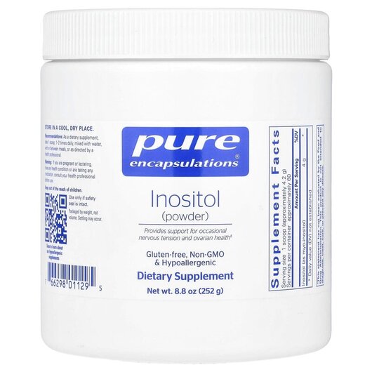 Основное фото товара Pure Encapsulations, Витамин B8 Инозитол, Inositol Powder, 250 г