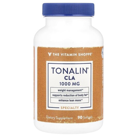 Основне фото товару Tonalin CLA 1000 mg Основне фото товару TheVitaminShoppe, Tonalin CLA 1000 mg, Лінолева кислота, 90 капсу
