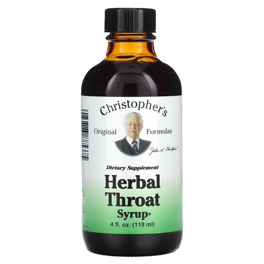 Основне фото товару Herbal Throat Syrup, Сироп від кашлю, 118 мл