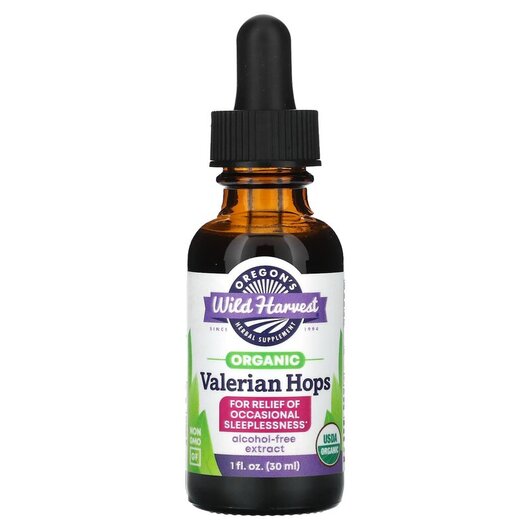 Основне фото товару Oregons Wild Harvest, Organic Valerian Hops, Валеріана, 30 мл