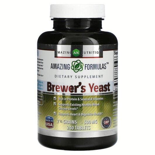 Основне фото товару Amazing Nutrition, Brewer's Yeast 250 mg, Пивні дріжджі, 240
