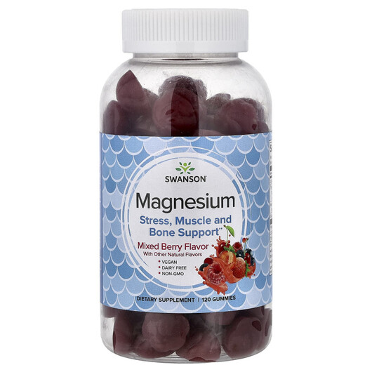 Основное фото товара Swanson, Магний, Magnesium Gummies Mixed Berry, 120 таблеток