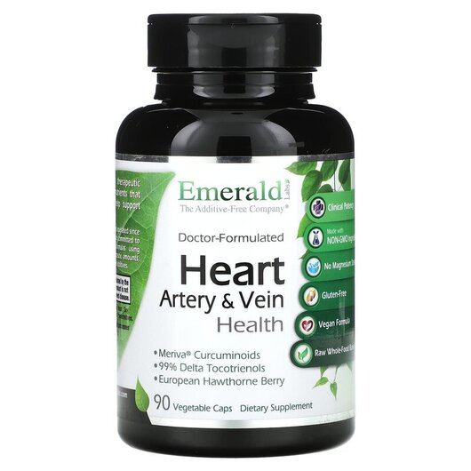 Основное фото товара Heart Artery & Vein Health Основное фото товара Emerald, Кардио комплекс, Heart Artery & Vein Health, 90 капс
