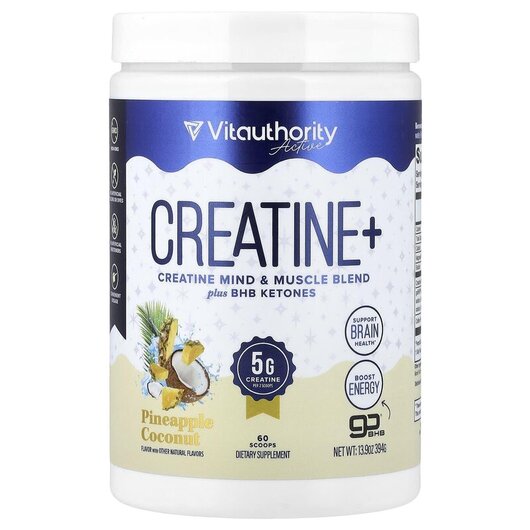Основное фото товара Vitauthority, Креатин, Active Creatine+ Pineapple Coconut, 394 г