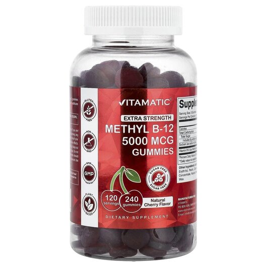 Основное фото товара Methyl B-12 Gummies Sugar Free Natural Cherry Основное фото товара Methyl B-12 Gummies Sugar Free Natural, Заменитель сахара, 240 та