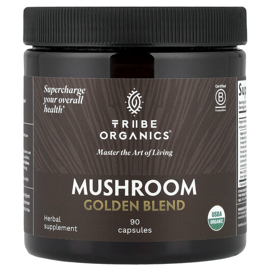 Основне фото товару Tribe Organics, Mushroom Golden Blend, Гриби, 90 капсул