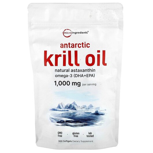 Основне фото товару Micro Ingredients, Krill Oil, Олія Антарктичного Кріля, 300 капсу