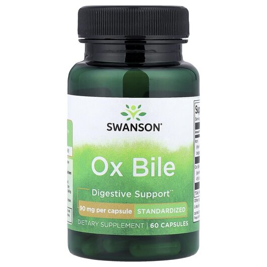 Основное фото товара Ox Bile 90 mg Основное фото товара Swanson, Бычья желчь, Ox Bile 90 mg, 60 капсул