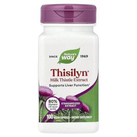 Основное фото товара Thisilyn Liver Support Formula Основное фото товара Nature's Way, Расторопша, Thisilyn, 100 капсул