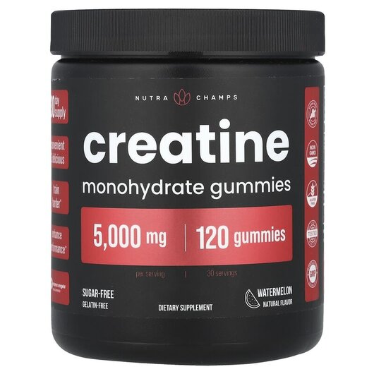 Основное фото товара Creatine Monohydrate Gummies Watermelon 5000 mg Основное фото товара Креатин, Creatine Monohydrate Gummies Watermelon 5000 mg, 120 таб
