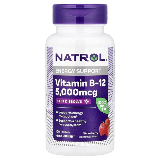 Основное фото товара Vitamin B-12 Fast Dissolve Maximum, Витамин B12 Кобаламин, 100 та