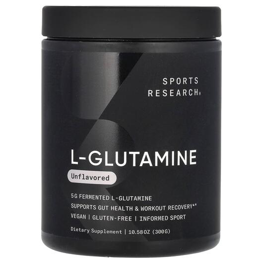 Основне фото товару L-Glutamine Unflavored Основне фото товару Sports Research, L-Glutamine Unflavored, L-Глутамін, 300 г