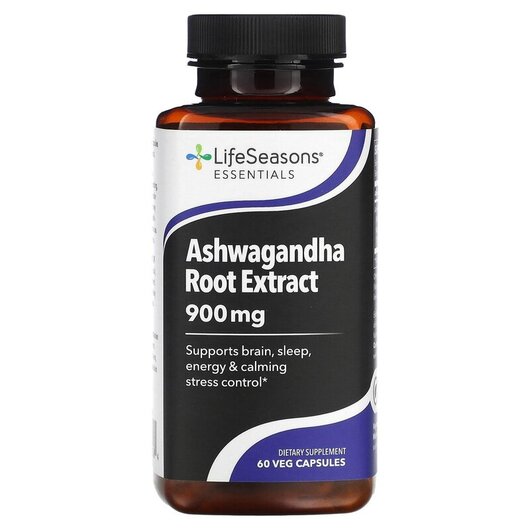 Основное фото товара Ashwagandha Root Extract 900 mg Основное фото товара LifeSeasons, Ашваганда, Ashwagandha Root Extract 900 mg, 60 капсу