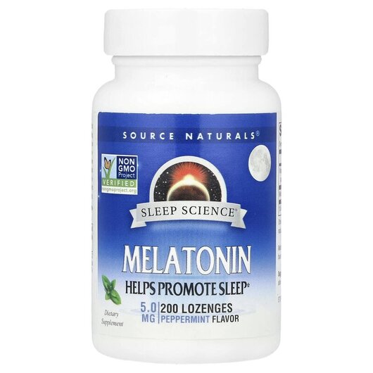 Основне фото товару Melatonin 5 mg Peppermint Flavored Sublingual, Мелатонін, 200 таб