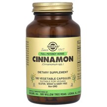 Full Potency Herbs Cinnamon Экстракт корицы Solgar